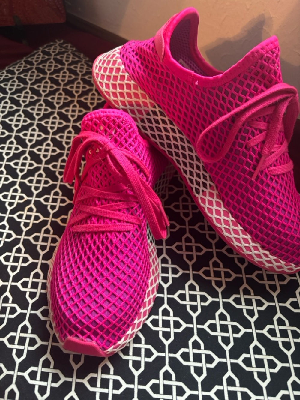 adidas Bright Pink Mesh Sneakers